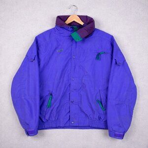 VTG Columbia Men's Large Purple Teal Jacket Radial Sleeve Shell Only Gorpcore